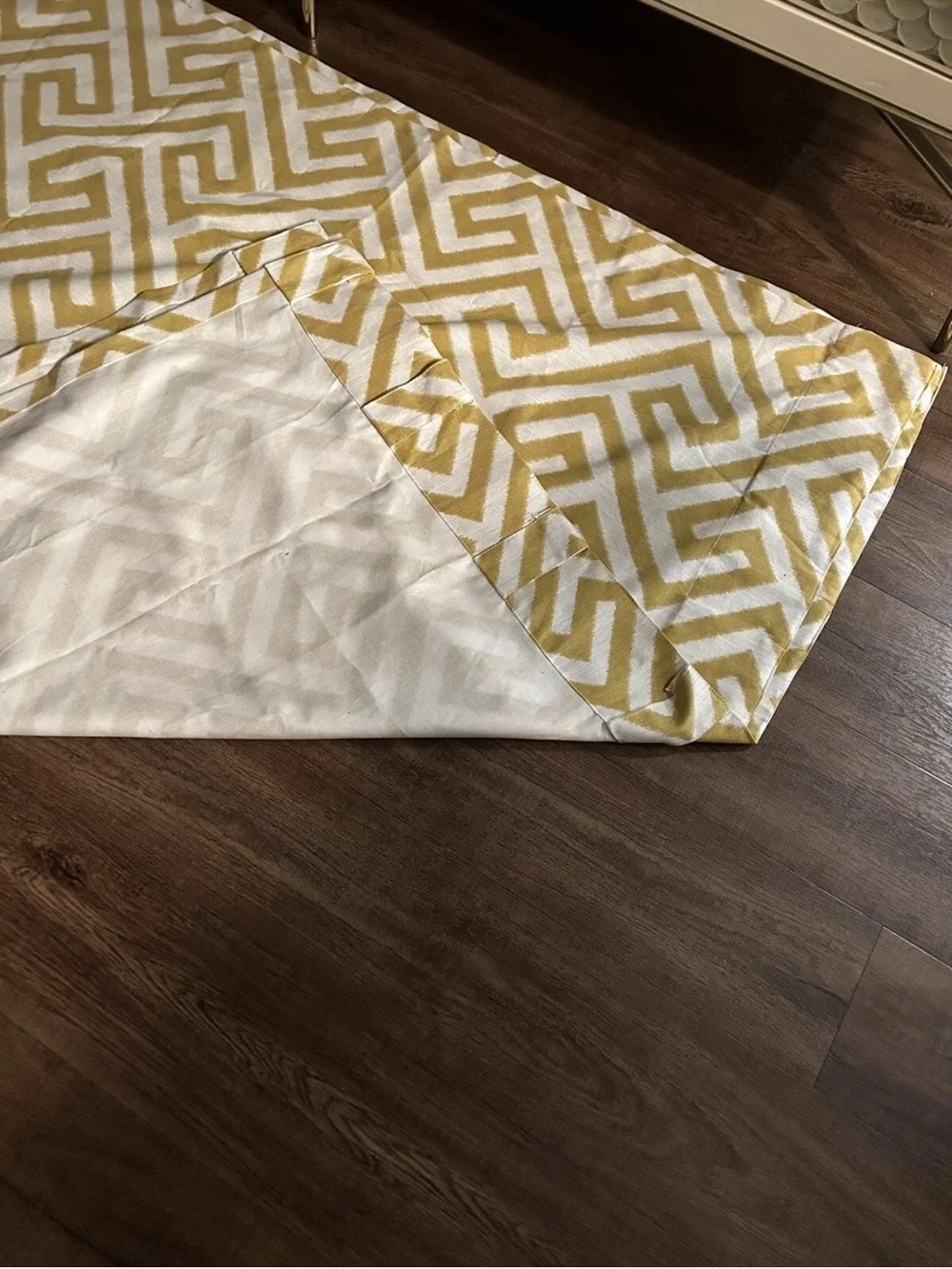 NWT - West Elm Yellow and White Ikat Key Curtain Panel Pair C#1